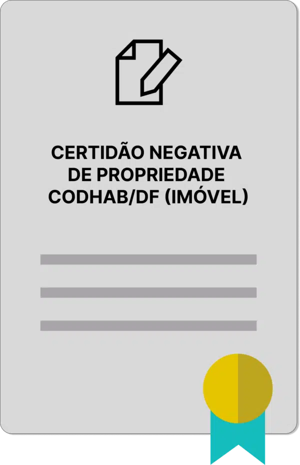 CERTIDÃO NEGATIVA DE PROPRIEDADE - CODHAB/DF (IMÓVEL) - Imagem 1