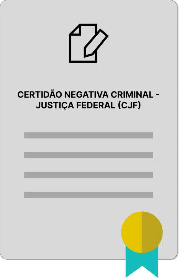 CERTIDÃO NEGATIVA CRIMINAL - JUSTIÇA FEDERAL (CJF) - Imagem 1