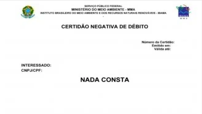 Certidão Negativa de Débitos do Ibama CND