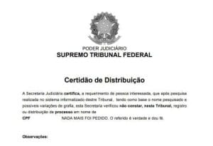 modelo de certidão de distribuição