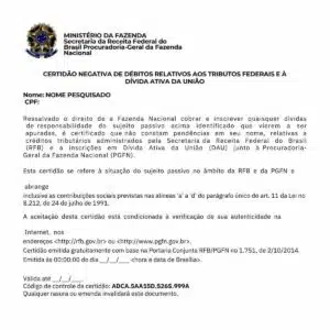 modelo de certidão